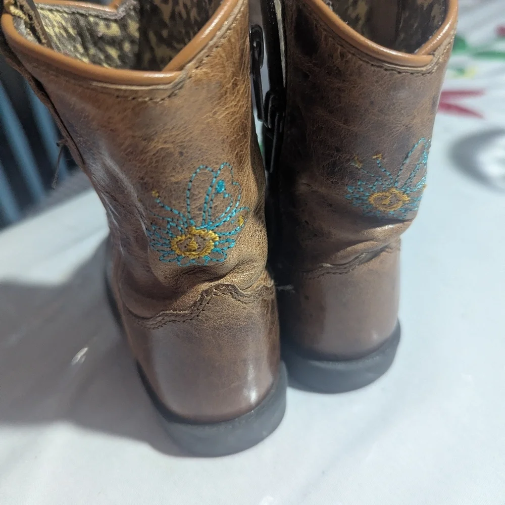 Shyanne Brown Girls Floral Embroidered Western Boots
